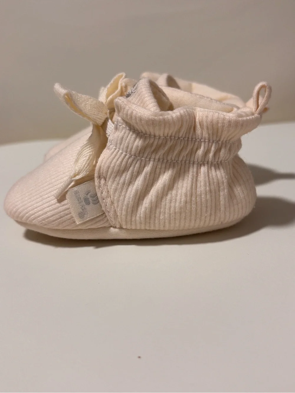 Baby Cream Knit Booties with Bows – Worn Once